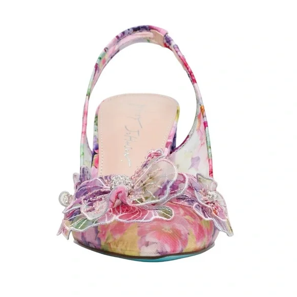 Betsey Johnson Women's PETRA Floral Slingback Heels - Pink Size 8 - Picture 10 of 15